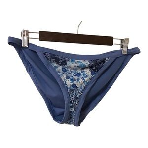 Aerie blue floral bikini bottom size L